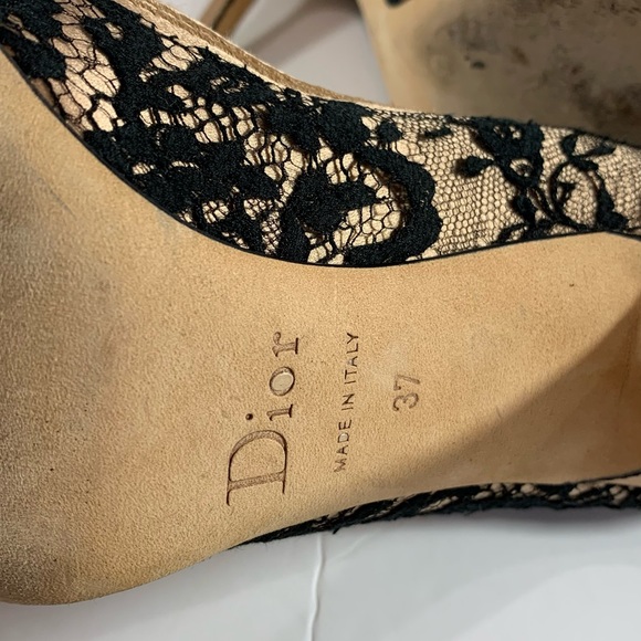 DIOR Tan Satin Lace Women's Pumps 37EU 7US - Picture 12 of 12